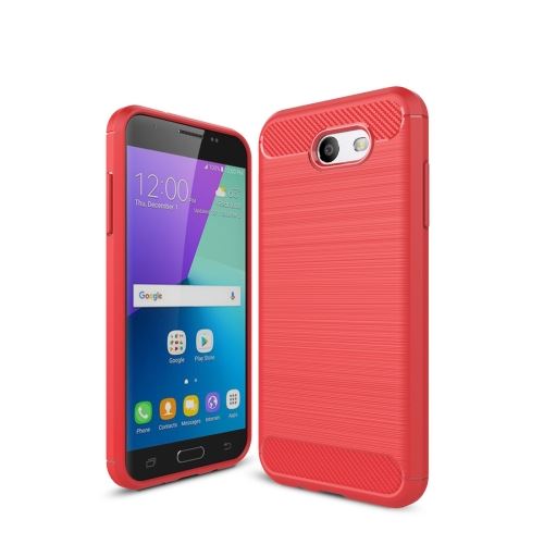 Galaxy J3 (2017) / J3 Prime / Emerge (US Version) Coque Protection TPU Rouge Effet brossé ALS31104