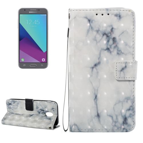 Galaxy J3 (2017) / J330 (EU Version) Housse Etui Cuir PU Blanc Effet Marbré ALS31108