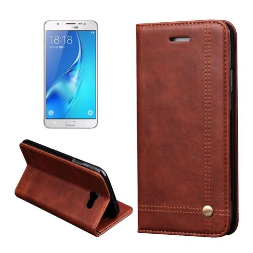 Galaxy J5 (2017) (US Version) Housse Etui Cuir PU Marron Effet Peau rétro ALS31161