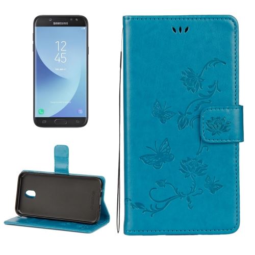 Galaxy J5 (2017) / J530 (EU Version) Housse Etui Cuir PU Bleu Lotus ALS31173
