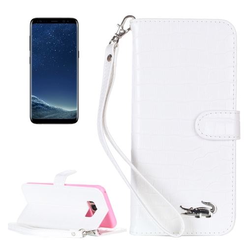 Galaxy S8 + / G9550 Housse Etui Cuir PU Blanc Texture Crocodile ALS31737