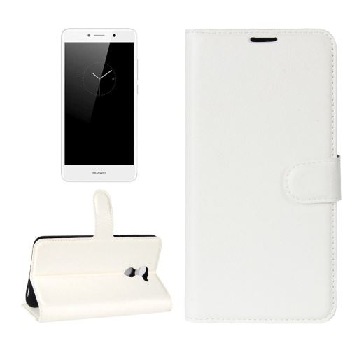 Huawei Enjoy 7 Plus Housse Etui Cuir PU Blanc Texture Litchi ALS31873