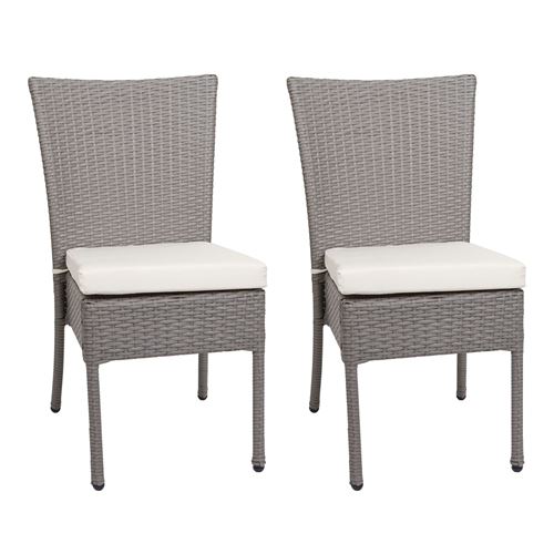 Mendler Gris Lot De 2 Chaises De Jardin Empilables - Image 2