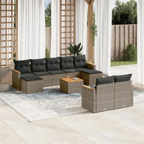 Vidaxl Gris Salon De Jardin - 10 Pcs - Image 2