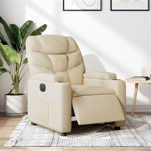 Non Communiqué Crème Vidaxl Fauteuil Réglable Électrique Tissu