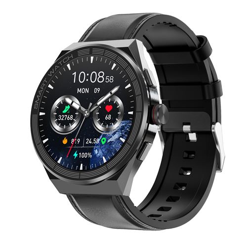 GENERIQUE - Montre connectée BM01 - Cuir - Noir - Image 2