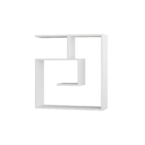HOMEMANIA Étagère Laby - Blanc - 75 x 22 x 75 cm -