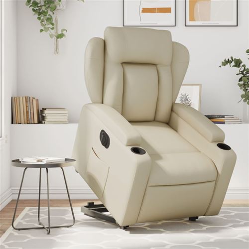 Non Communiqué Crème Fauteuil Inclinable Électrique Similicuir