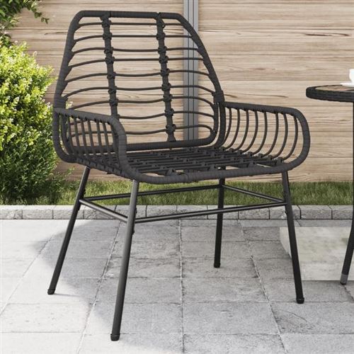 Non Communiqué Noir Vidaxl Chaises De Jardin 2 Pcs Résine Tressée, Siège De Jardin, Siège D'extérieur, Chaise D'extérieur, Siège De Jardin, 369091