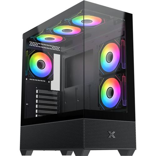 Non Communiqué Noir Boîtier Pc - Alphard - Moyen Tour - E-Atx - Verre Trempé - Argb
