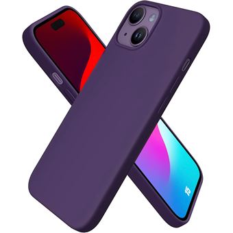 Coque Silicone pour iPhone 15 - Protection Ultra Slim Violet Foncé Anti-Rayures - BOOLING - 1