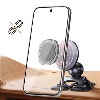 BURGA Gunmetal Ring Holder pour téléphone portable - Rotatif à 360