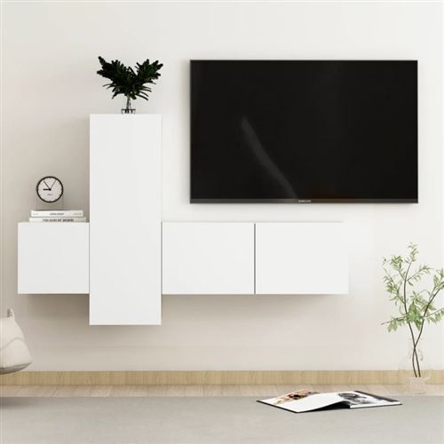 Non Communiqué Blanc Ensemble De Meubles Tv 3 Pcs Bois D Ingénierie