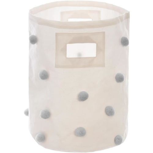 Bac de rangement mini pompon - Gris - Style enfant
