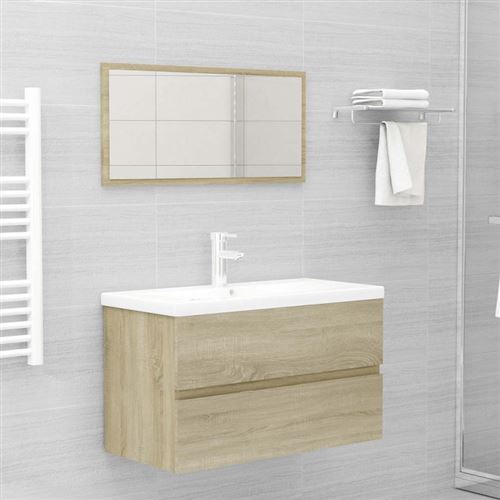 vidaXL Ensemble de meubles de salle de bain 2 pcs chêne sonoma