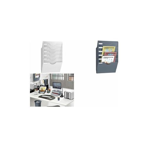 CEP Présentoir mural ReCeption, format A4, 6 cases, gris