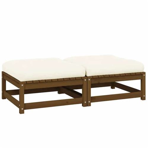 Vidaxl Beige Salon De Jardin Bois 2 Pieces - Image 2