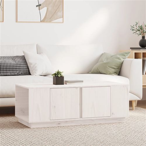 Non Communiqué Blanc Vidaxl Table Basse 110X50x40 Cm Bois Massif De Pin814430