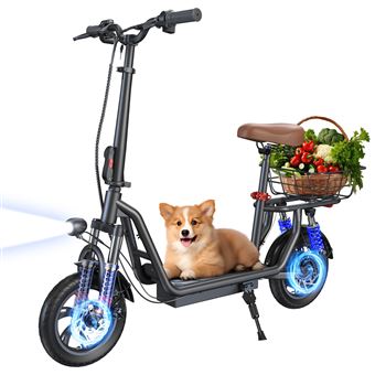 Trottinette Électrique OMESER GQ8 Avec Siège - 48V 250W, 17.5Ah, 14 Pouces, Noire, 2025
