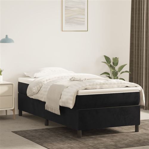 vidaXL - Cadre de lit - Velours - Noir - 80x200 cm - Image 2