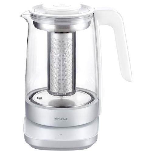 ZWILLING Enfinigy Th&eacute;i&egrave;re-bouilloire &eacute;lectrique en verre, 1,7 l, Blanc