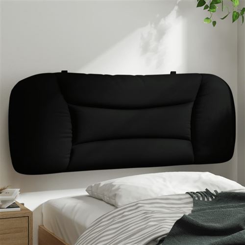 vidaXL Coussin de tête de lit noir 100 cm tissu