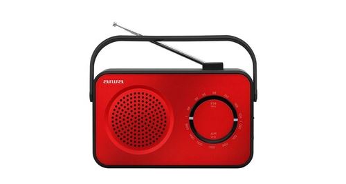 Aiwa Radio Sobremesa R-190RD Color Rojo con Controles a los Costados.