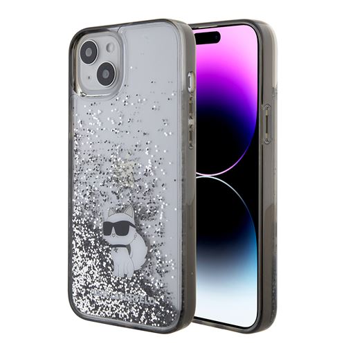 Karl Lagerfeld Transparent Housse Pour Apple Iphone 15 Plus, Liquid Glitter Choupette, E - Image 3