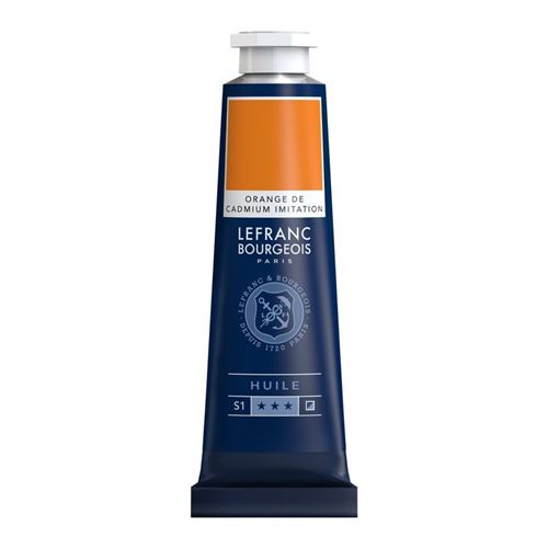Peinture à l'huile en tube orange de cadmium 40ml - Lefranc & Bourgeois