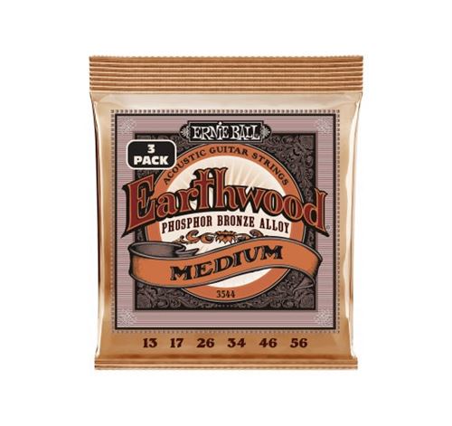 Non Communiqué Bronze Ernie Ball 3544 Earthwood Phosphor Medium 13-56 Pack De 3 Jeux De Cordes Folk 013