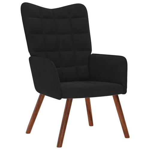 Non Communiqué Noir Vidaxl Relaxstoel Velours