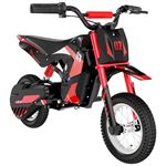 Moto Électrique Evercross pour Enfants 3-12 Ans 300W 25KM/H 3 Niveaux de Vitesse Pneu 12' Rouge