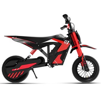Moto Électrique Evercross pour Enfants 3-12 Ans 300W 25KM/H 3 Niveaux de Vitesse Pneu 12' Rouge - 1