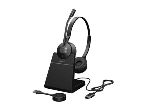 Jabra Engage 55 SE Stereo - Micro-casque - sur-oreille - DECT - sans fil - USB-A via adaptateur DECT - certifié UC