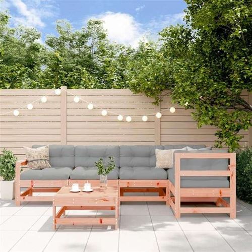 VIDAXL Salon de jardin 6 pcs bois massif douglas - 
