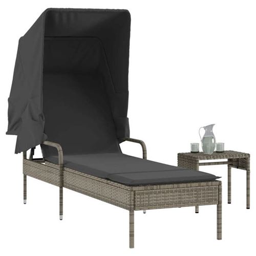 VidaXL - Sonnenliege poly-rattan, One Size, Grau