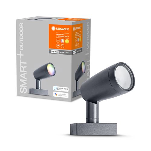 1€69 sur LEDVANCE Lampe de jardin LED intelligente avec technologie WiFi -  pack d'extension avec 1 projecteur pour l'extérieur - couleurs RVB  modifiables - compatible avec Google et Alexa - SMART+ GARDEN