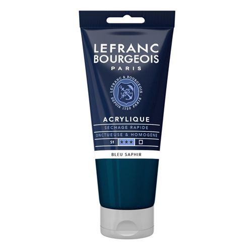 Lefranc Bourgeois - Peinture - peinture acrylique - bleu saphir - semi-opaque - satin - fine - 80 ml