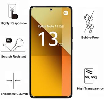 Coque Xiaomi Redmi Note 13 5G - Silicone Transparent + 2 Verres Trempés - Neuf