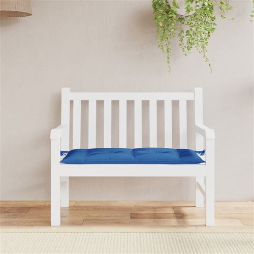 vidaXL Coussin de banc de jardin Bleu 110x50x7 cm Tissu