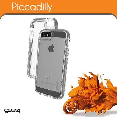 Gear4 Piccadilly - Achterzijde behuizing voor mobiele telefoon - polycarbonaat, D3O - grijs, transparant - voor Apple iPhone SE