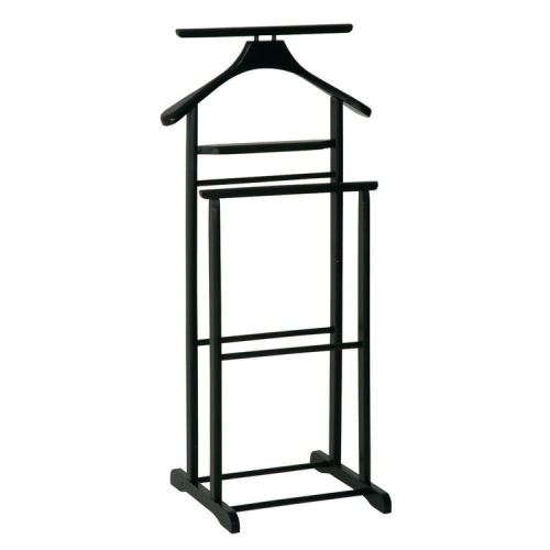 Valet de nuit en bois massif FUNNY - Noir - Double