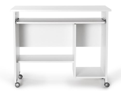 Bureau informatique à roulettes L90cm - WATCH - Blanc