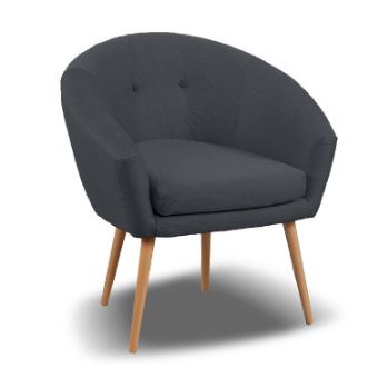 Fauteuil En Tissu Avec Pieds Inclinés En Bois Anapolis