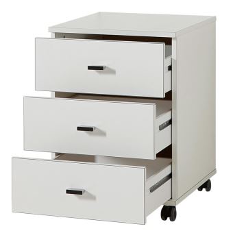 Caisson De Bureau A Roulettes En Bois 3 Tiroirs Hauteur 58 Cm