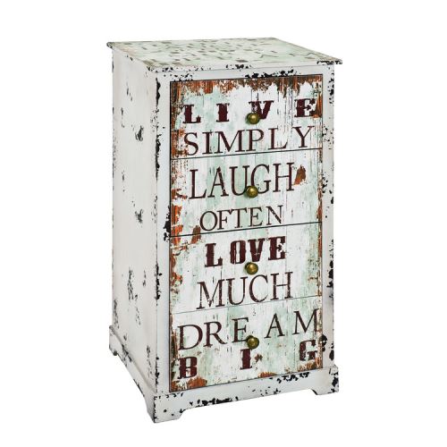 Commode en bois 4 tiroirs H76cm L40cm LOVELY CHEER - Blanc
