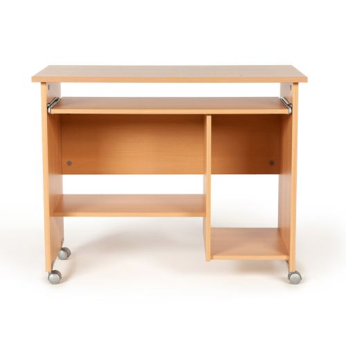 Bureau informatique à roulettes - L90xP50xH75 cm WATCH - Bois
