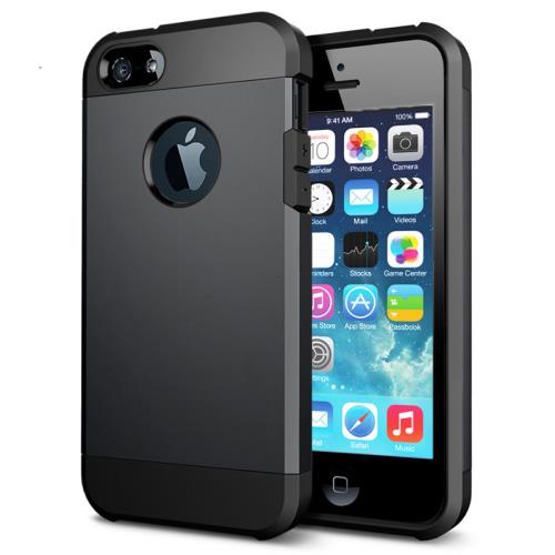 TechExpert Coque Etui Antichoc Armor pour Iphone 5 5S SE(2015) noir