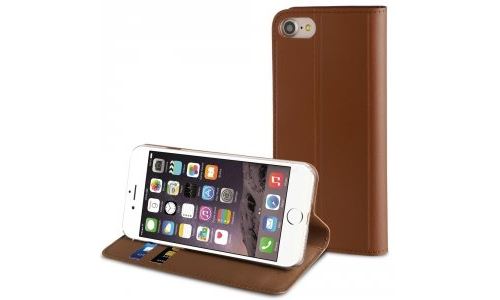 Muvit Folio Stand - Flip cover voor mobiele telefoon - bruin - voor Apple iPhone 7