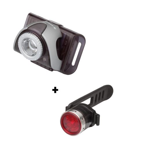 Phares en Pack comprenant une B5R (avant) grise et une B2R (arrière - rouge) rechargeable usages multiples